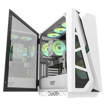 China With High Quality Fan QY OEM Cabinet Gaming PC Mini Itx Desktop Case Atx OEM ODM Led Case Atx RGB Gaming PC Computer Case for sale