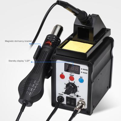 China Two-in-One Combination Digital Adjustable Temperature New Soldering Station Electric Soldering Irons Hot Air Heat Gun Rework Desoldering Soldering Repair To for sale