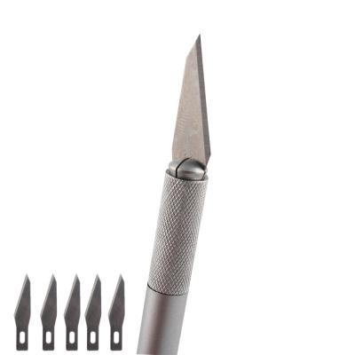 China Quick-change Hobby Phone Glass Film Knife Handle High Quality Non-slip Aluminum Pole Craft Set Art Serving Carving Knife for sale