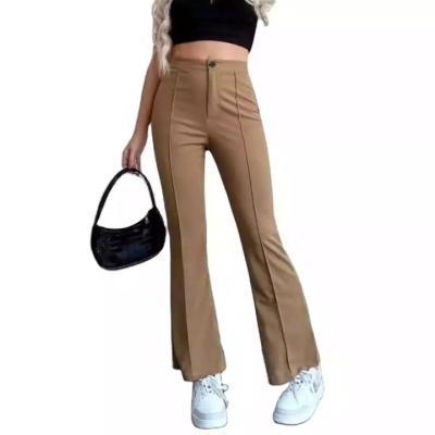 China Anti-Wrinkle Latest Design Western Style For Plus Size Womens Trousers And Stylish Casual Pants Trousers for sale