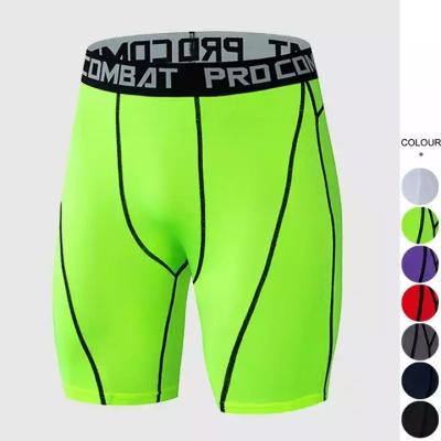 China Breathable Custom Men Workout Shorts Soccer Gaiters Sports Fitness Compression Gym Tight Quick Dry Training Pants for sale