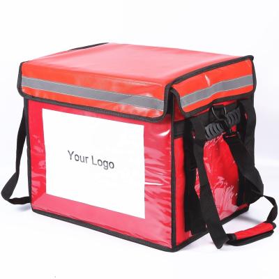 China Low MOQ Custom Waterproof Durable Bag Cooler Bike 48L Food Delivery Bag Waterproof With Compartment for sale