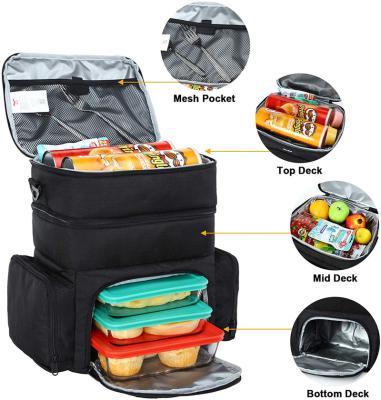 China Waterproof 3 Compartment Insulated Lunch Bags Lunch Box Packaging For Adult Men Women for sale