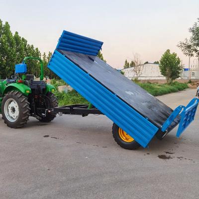 중국 Durable Tipping Axle Trailer Small Farm Dump Trailers Two Wheel Hydraulic Tractor Driven By Power PTO With Trailer Prices For Sale 판매용