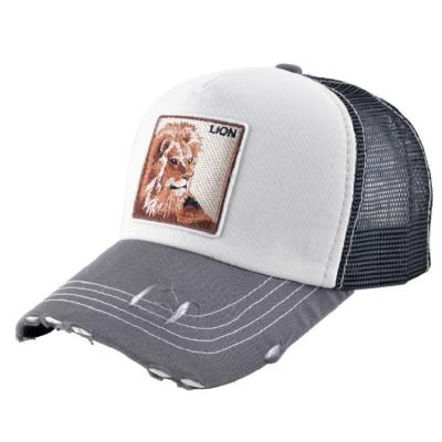 China New Design 6 Panel COMMON Brushed Cotton Twill Animal Trucker Mesh Caps for sale