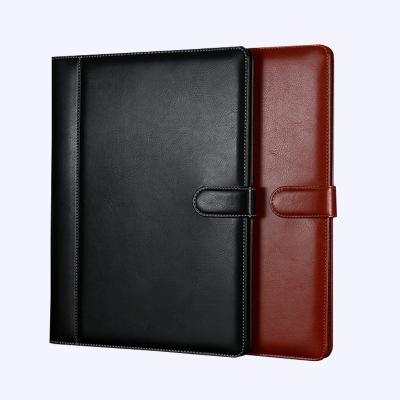 China Meet Custom Meeting PU Leather A5 A4 Organizer Folder Folder Zipper Folder with Pen Holder Arrival Desk Folder with Lock for sale