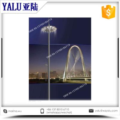 China 20m 25m 30m 35m 40m 45m 50m galvanized Q235 steel polygonal high mast lighting poles for sport center for sale