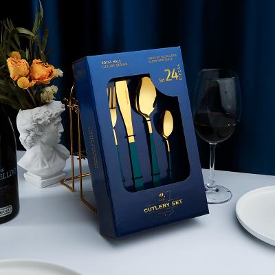 China Viable 24pcs Cutlery Set Cheap 24 Pieces Spoons And Forks Set Stainless Steel Cutlery With Gift Box for sale