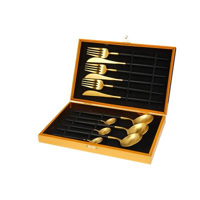 China Sustainable Stainless Steel Travel Camping Cutlery Set Knife Fork Spoon Set 12pieces With Case Dinnerware Set for sale