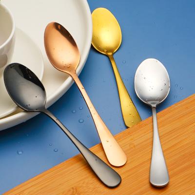 China 1010 Viable Gold Mirror Spoon Children Cutlery Stainless Steel Spoon Polishing Dessert Spoon for sale