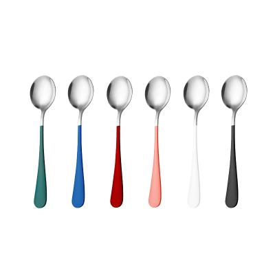 China Sustainable Korean Dinner Spoon Stainless Steel Spoon Round Silver Mirror Handle Cupping Polishing White Spoon for sale