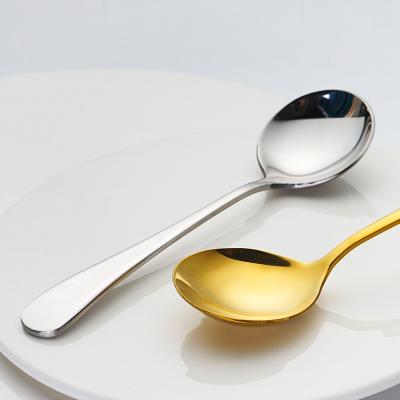 China High Quality Gold Soup Spoon Stainless Steel Small Viable Spoon Teaspoon Cutlery for sale