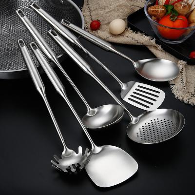 China Thicker Sustainable Kitchen Utensil Set Cookware Stainless Steel Utensil Kitchen Spatula Set Complete Cooking Tool Kit for sale