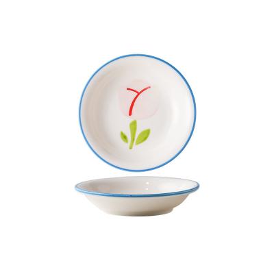 China Stocked Most Selling Products 4 Inch Small Dish Set Porcelain Condiment Serving Dish Ceramic Dip Ceramic Dishes For Soy Sauce for sale