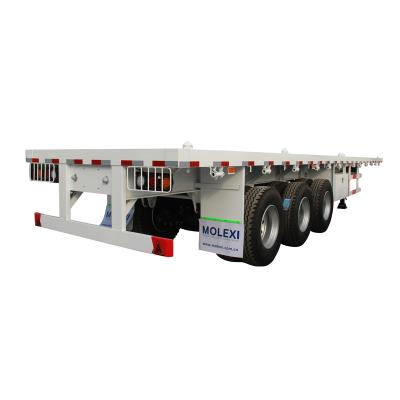 China Truck trailer 3 axle 10 tires container semi trailer flat bed container semi trailer trucks for sale for sale