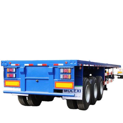 China Truck Trailer Three Axles Trailer 48ft Flat Bed Container Extendable Flatbed Semi Trailer For Sale for sale