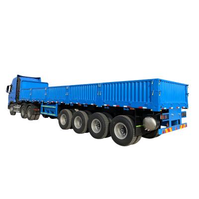 China Hot Sale Sidewall Semi Trailer Sidewall Drop Sidewall Cargo Truck Trailer Flatbed Trailer for Sale for sale