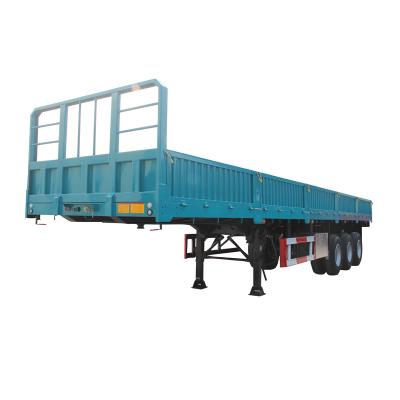 China Heavy duty 3 axle semi truck trailer low price side wall trailer with high sideboard for sale for sale