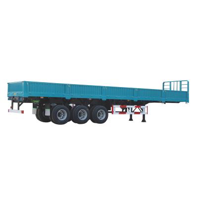 China Factory price flat bed trailer truck semi trailer with sides side wall demountable trailer for sale for sale