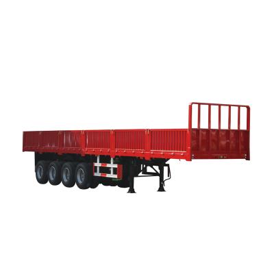 China China 60T Bulk Cargo Transport Trailer Truck Trailer With Sidewall Grain Drop Semi Trailer For Sale for sale