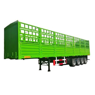 China Truck Trailer 3 Axles 70 Ton Fence Stake Truck Semi Trailer Livestock Transporting Barrier Trailer for sale