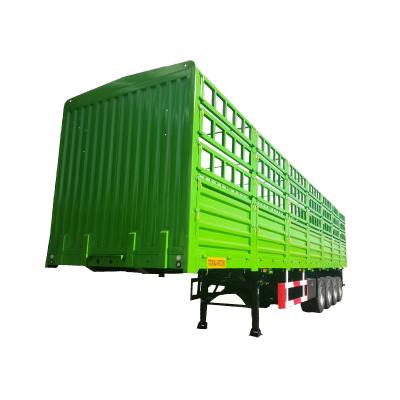 China Truck Trailer Dropsides Cargo Barrier Dropside Trailer Semi Trailer 40 Ton 60 Ton Dry Cargo Carrier Barrier Trailer for sale