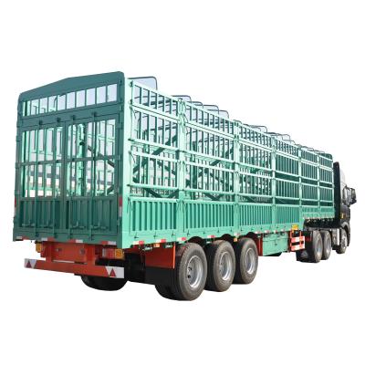 China Truck Trailer MOLEXI Tri Axle Barrier Semi Trailer Fence Cargo Barrier Stake Semi Trailer Semi Trailer for sale