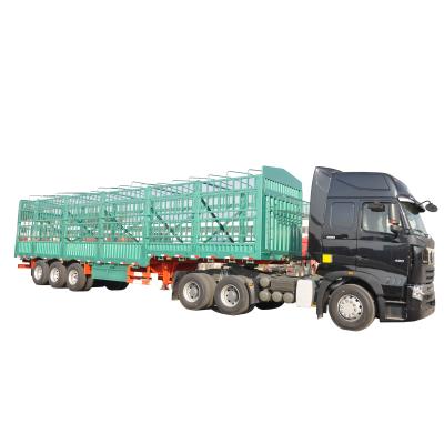 China Truck Trailer MOLEXI 3 Axle 60 Ton Semi Trailer With Barrier Stake Barrier Semi Trailer Sidewall for sale