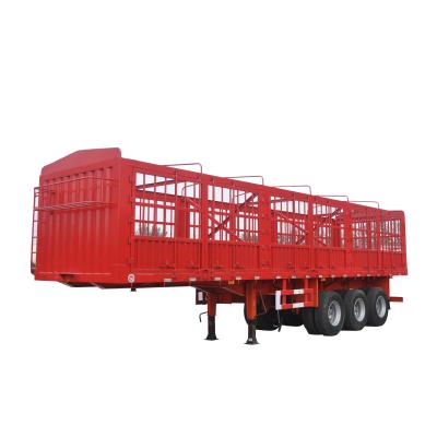 China Truck Trailer MOLEXI 3 Axle 40 Ton Drop Barrier Semi Barrier Cargo Truck Trailer High Bed Barrier Semi Trailer for sale