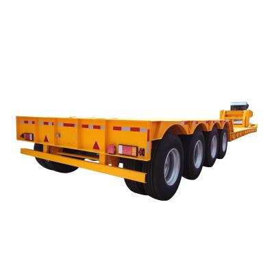 China 60ton gooseneck low bed trailer MOLEXI 3 axle low bed trailer 100 ton lowboy semi trailer for sale