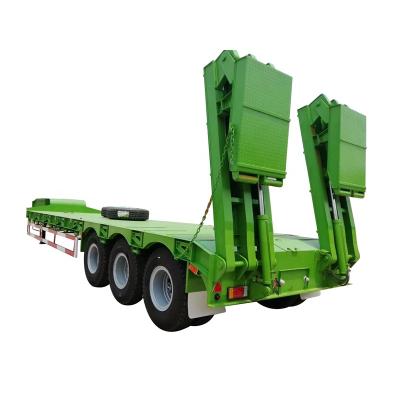 China Boy 4 axle 60ton hydraulic extendable gooseneck truck trailer low lowbed 80 ton truck trailer lowboy semi trailer for sale