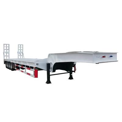 China Low Bed 4 Axle Flat Bed 4 Axle Gooseneck Excavator Transport Trailer Boy Lowbed Truck Trailer 3 Axles Semi Lowbed Truck Trailers for sale