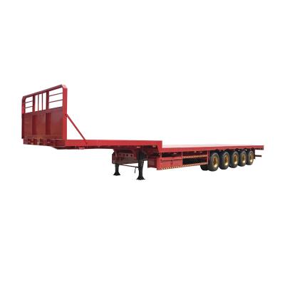 China Heavy Duty 3 Axle 5 Axle Hydraulic Lowboy Loader Truck Trailer 60 Ton 100 Ton Lowbed Low Bed Semi Trailer Truck For Sale for sale