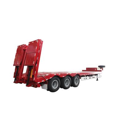 China Low bed heavy duty semi trailer China lowbed semi trailer truck with low price 60-80T 3/4/6 low bed truck trailer for sale for sale