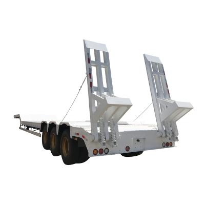 China 60 Ton Truck Trailer MOLEXI 3 Axles Flatbed Semi Trailer Low Bed Truck Trailer Trucks And Trailers for sale