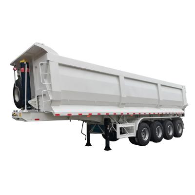 China Truck Trailer 4 Axles 60 80 Ton U Shape Grain Salt Tipping Rear Trailer Tipper Truck Trailer For Sale Dump Semi Trailer for sale