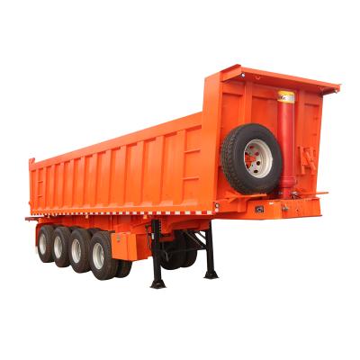 China Mark 3 Lead Truck Trailer 35 4 Axle 40 Cubic Meter Dump Truck End Dump Side Dump Tipper Tipping Trailer Semi for sale