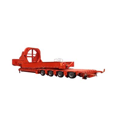 China 60m-80m MOLEXI 25m 6 Axle Heavy Load 3 Line Telescopic Flat Bed Extendable Semi Trailer For Wind Blade for sale