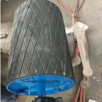 China Machinery China Manufacturer Industrial Roller Belt Conveyor Parts Drum Main Pulley / Conveyor Rubber Trailing Pulley for sale