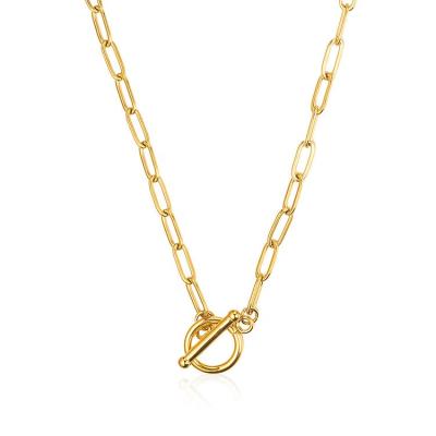 China Trendy Customized 18K Gold Plated Stainless Steel Link Chain Women Jewelry Fashion Necklace 2021 Trendy for sale