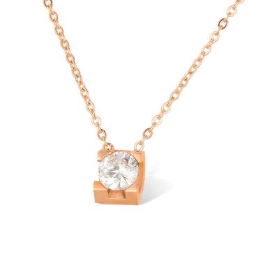 China TRENDY Minimalist Custom Polished Zircon Diamond Necklace Rose Gold Plated Round Cz from Marlary High Jewelry for sale