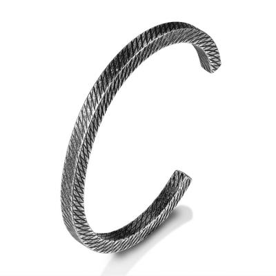 China Hot Trendy Stainless Steel Products Vintage Simple Stainless Steel Custom Engrave Bracelet for sale