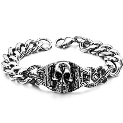 China Marlary New Trendy Wholesale Fashion Chain Bracelet Durable Stainless Steel Skull Bracelet For Man for sale