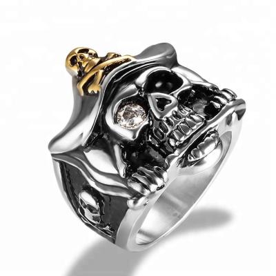 China Punk Princess Ring Stainless Steel Pirate Ring Marlary Clearance Men Skull 316L Stainless Steel Gothic Rock for sale