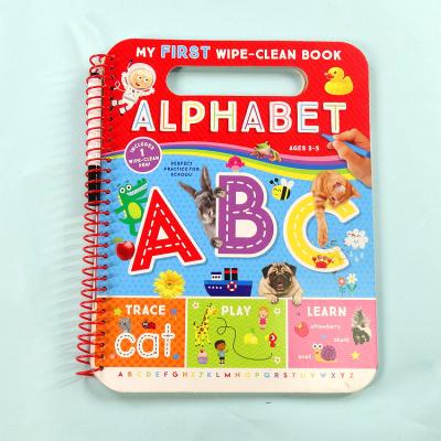 China Boardcard Paper Customized Design Easy Clean Activity ABC Board Reusable Books For Kids/Kids Kids English Study Book for sale