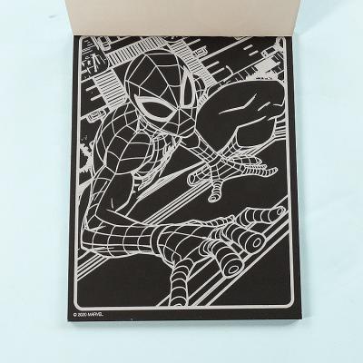 China paper & DIY Cardboard Style Spider-Man Magic Color Rainbow Cool Scratch Art Paper High Quality Scratch Art Book for sale