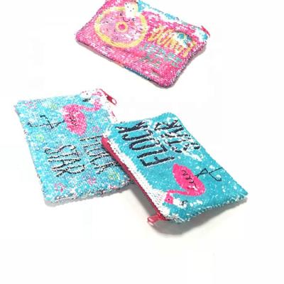 China Portable Sequin Storage Case Sequin Bag Student Large Capacity Shiny Cosmetic Pen Pouch for sale