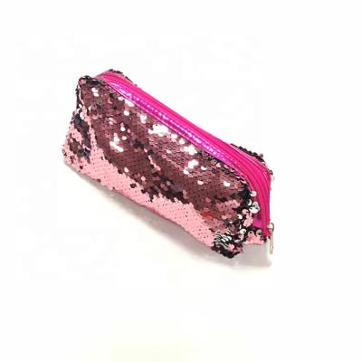 China Shiny Reversible School Creative Students Sequin Pencil Organizer Case Zipper Pouch Bag for sale