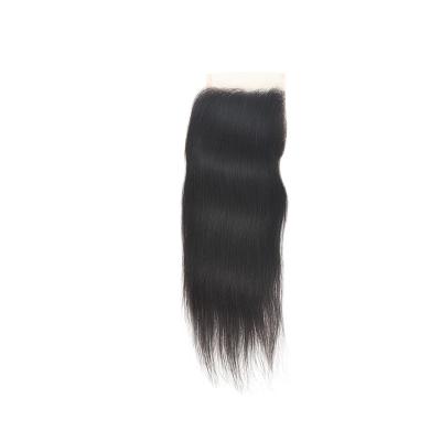 China Wholesale Ghrehair Soft Natural Undetectable Color 4/4 Transparent Sheer Straight Brazilian Lace Closure For Black Women for sale