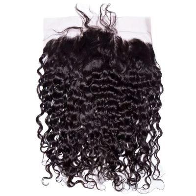 China Ghrehair 100% Brazilian Human Hair Soft Hot Selling Water Wave Front 13x4 Lace Transparent Headband For Black Women for sale